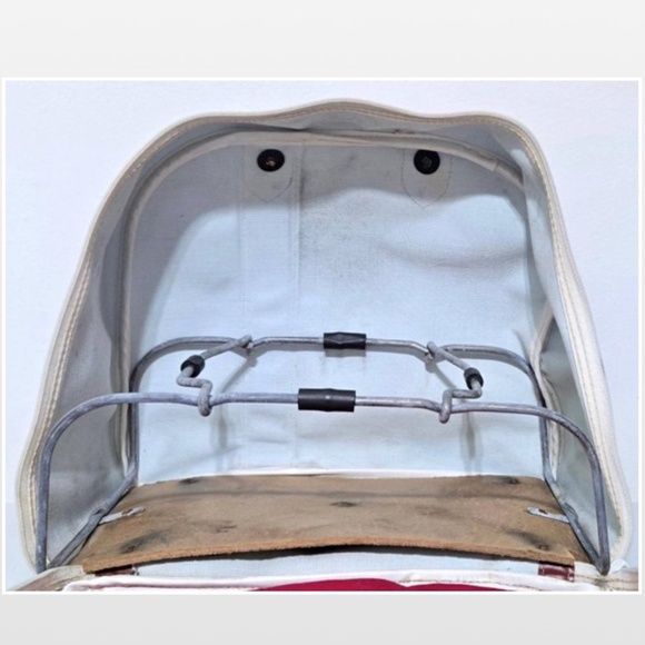 VTG Brunswick Bowling Bag Unisex Blue & White Stripe Handles Metal Rack - Picture 13 of 16